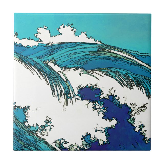 Carreau PixDezines konen uehara vagues océaniques, 上 原 (Devant)