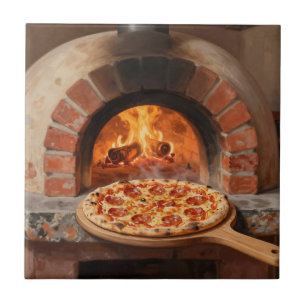 Carreau Pizza au Pepperoni Cuit au Feu de Bois Rustique It