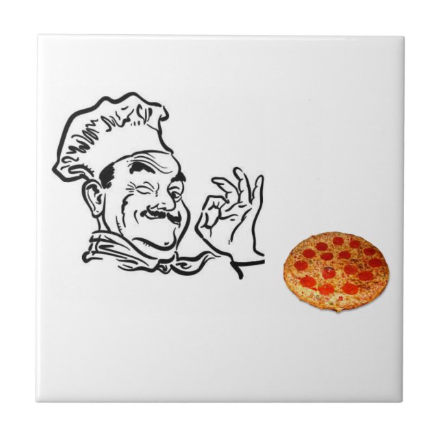 Carreau Pizza en céramique (Devant)