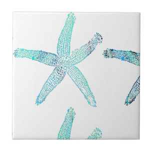 Carreau Plage côtière de Starfish Turquoise Bleu Blanc Nau