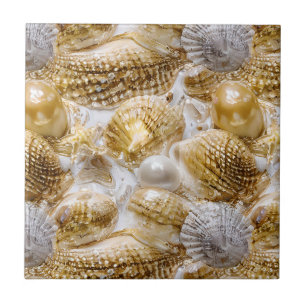 Carreau Plage de perle de coquillages sable doré nautique 