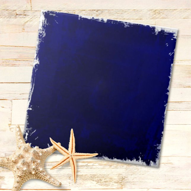 Carreau Plage Rustique moderne Côte Bleu Océan bleu (Modern Rustic Beach Coastal Ocean Blue Ceramic Tile)