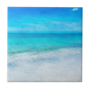 Carreau Plage tropicale à Turquoise Aqua bleu turquoise Fl
