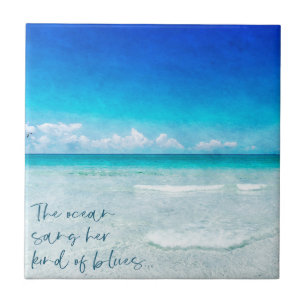 Carreau Plage tropicale à Turquoise Aqua bleu turquoise Fl