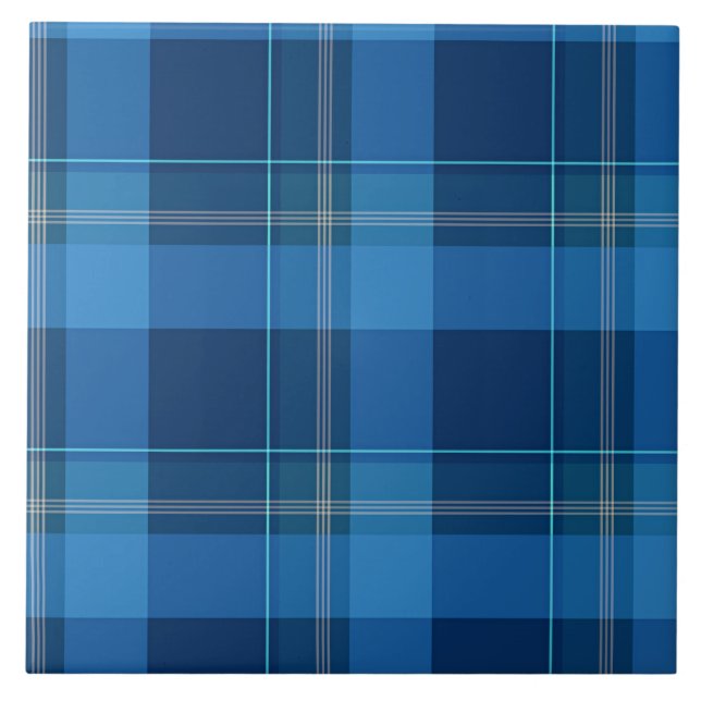 Carreau Plaid bleu tartan (Devant)