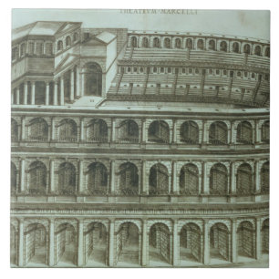Carreau Plan du théâtre de Marcellus, Rome, 1558 (engr
