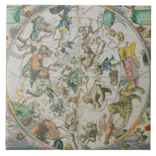 Carreau Planisphere céleste montrant les signes du Zod