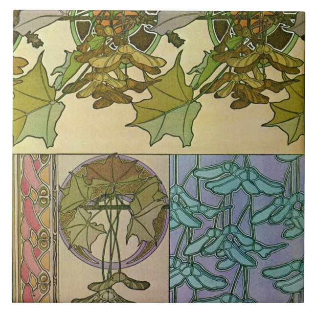 Carreau Plantes de style Art Nouveau, Mucha (Devant)