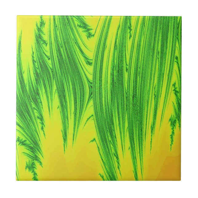 CARREAU PLANTES D'EAU VERTE ET JAUNE (Devant)