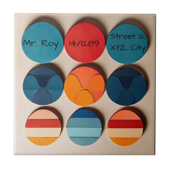 Carreau Plaque d'accueil personnalisée Moderne du milieu d (Devant)