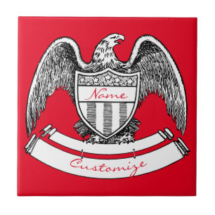 Carreau Plaque d'aigle patriotique Vintage Thunder_Cove