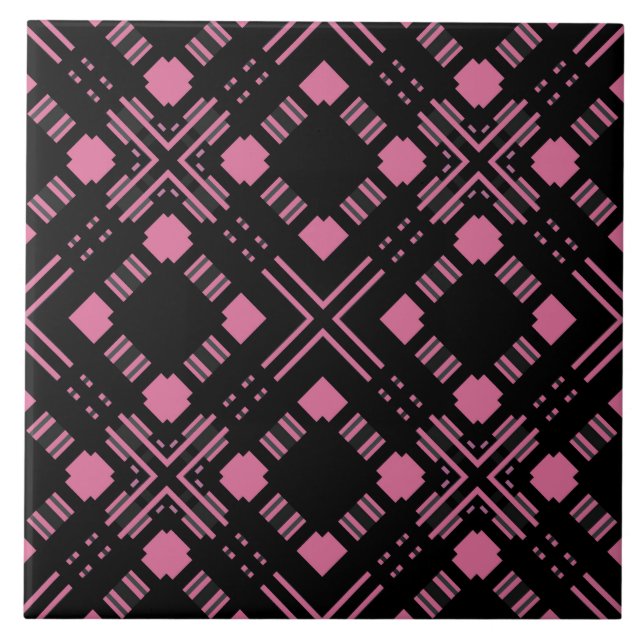 Carreau Plaque noire et rose (Devant)