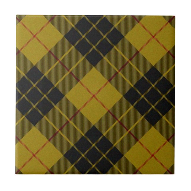 Carreau Plaque noire jaune tartan MacLeod (Devant)