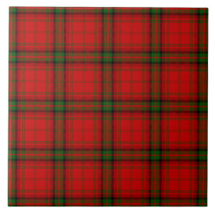 Carreau Plaque rouge vert tartan MacDougall