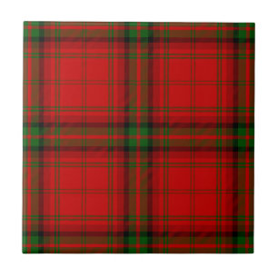 Carreau Plaque rouge vert tartan MacDougall