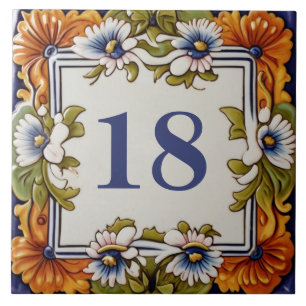 Carreau Plaque signalétique Vintage Flower Custom House