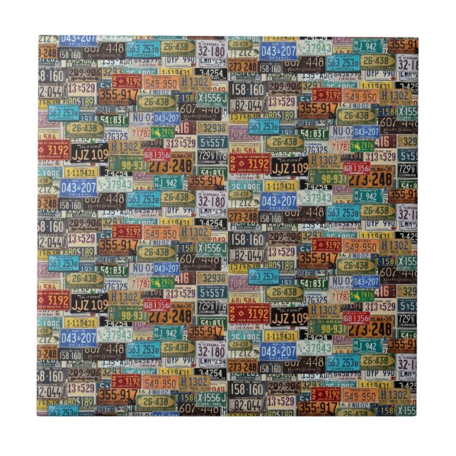 Carreau Plaques de licence vintages (Devant)