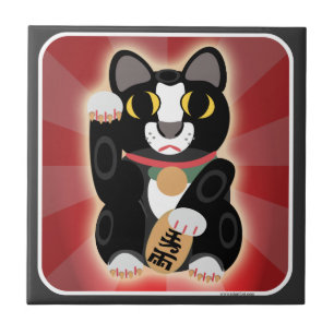 Carreau Plat Fun Lucky Tuxedo Cartoon Art Amusant