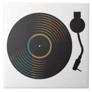 Carreau Platine de Vinyle Vintage Minimaliste Musique