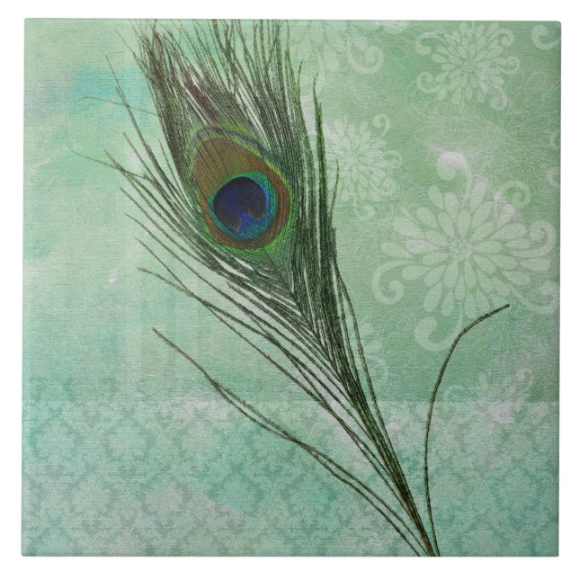 Carreau Plumes Peacock Mint (Devant)