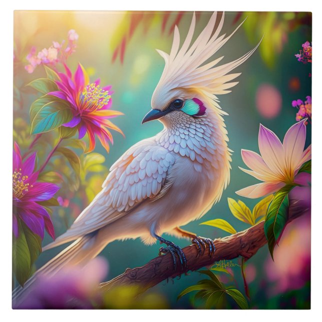 Carreau Plumes rousses à crête juvénile Dove Imaginaire Oi (Devant)