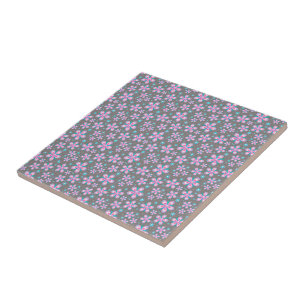 Carreau Plutôt rose et gris floral