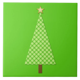Carreau Pneuka vert citron vert point arbre de Noël modern