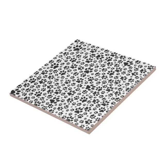 Carreau Poches de chien noir et blanc Poka Dot (Côté)