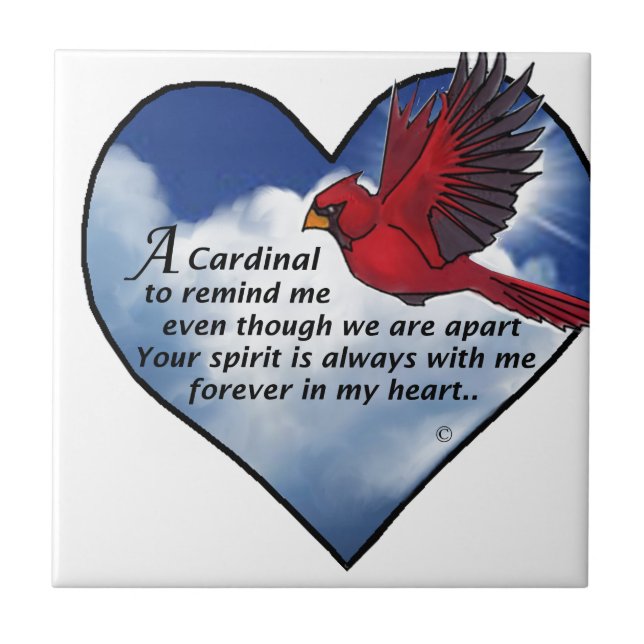 Carreau Poème cardinal de coeur (Devant)