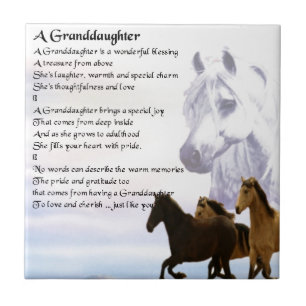 Carreau Poème de Grandaughter de chevaux