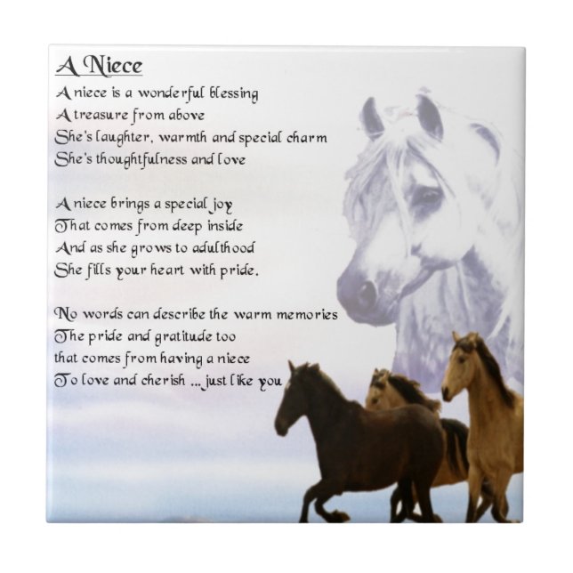 Carreau Poème de nièce - chevaux (Devant)