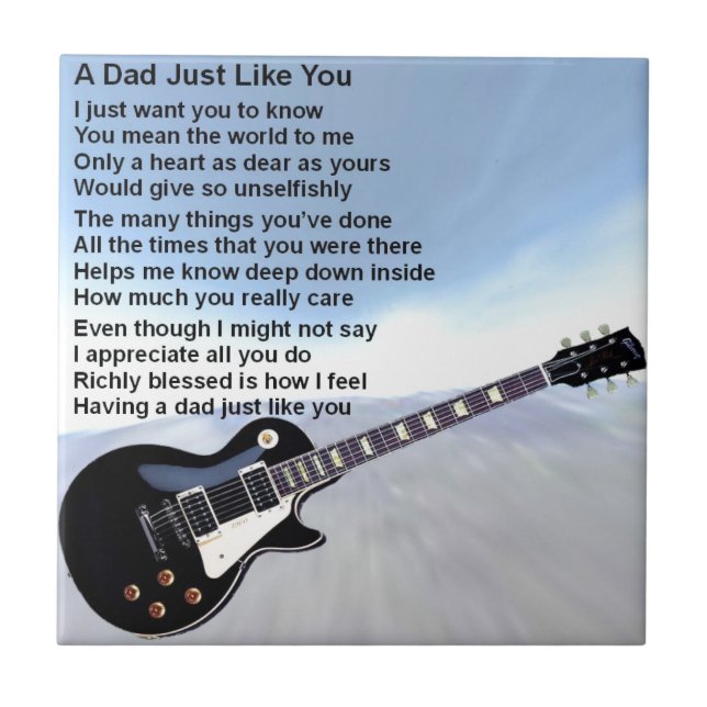 Carreau Poème de papa - conception de guitare (Devant)