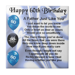 Carreau Poème de père - soixantième anniversaire