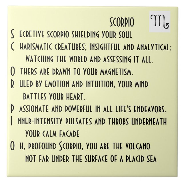 Carreau Poème de Scorpion (Devant)