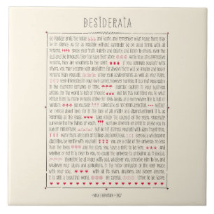 Carreau Poème inspiré de desiderata