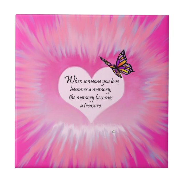 Carreau Poème prisé de papillon de souvenirs (Devant)