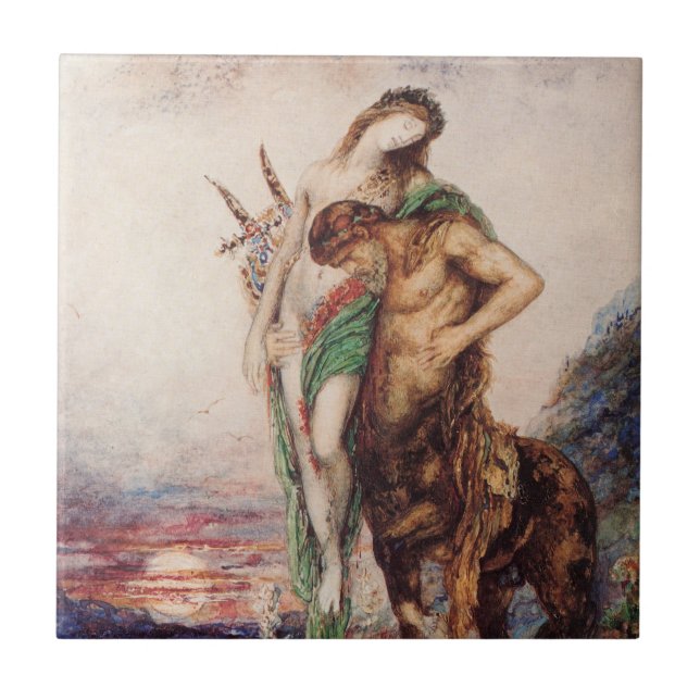 Carreau Poète mort porté par un Centaur (coucher du soleil (Devant)
