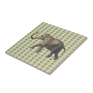 Carreau Poids d'épices à feuilles de baie avec éléphant