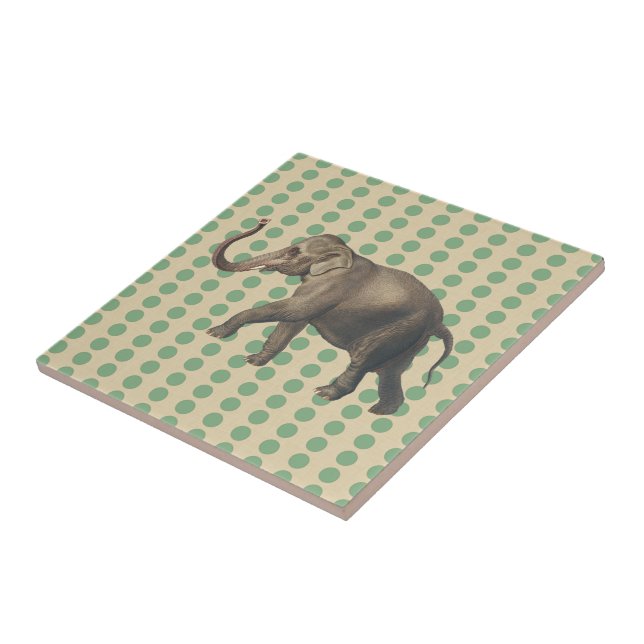 Carreau Poids d'épices à feuilles de baie avec éléphant (Côté)