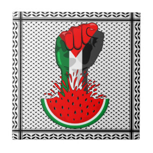 Carreau Poing de résistance palestinienne sur le symbole d