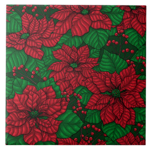 Carreau Poinsettia, motif de Noël