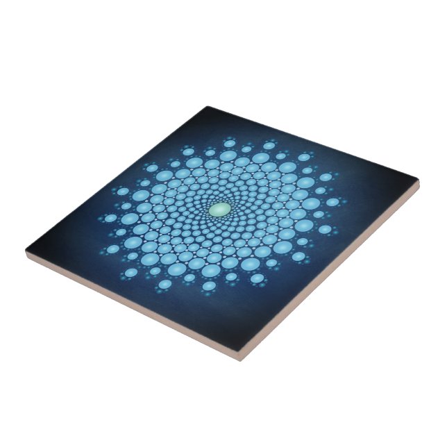Carreau Point bleu Mandala (Côté)