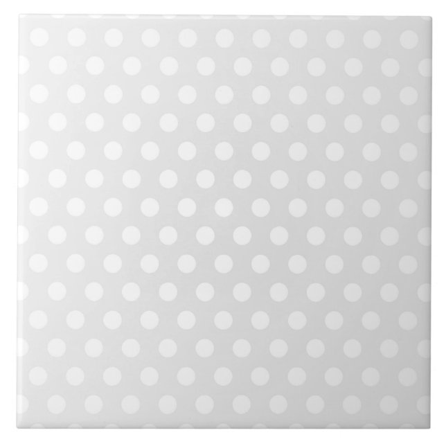 Carreau Point de polka blanc de tuile (Devant)