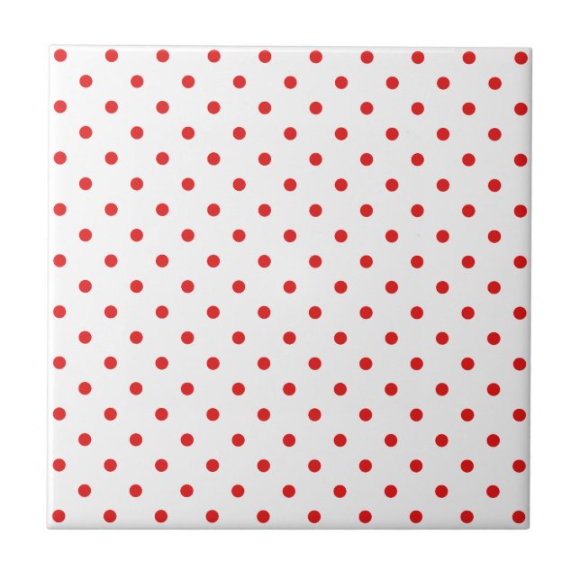 Carreau Point de polka blanc et rouge (Devant)