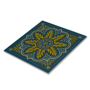 Carreau Point Déco Blue et Gold Star