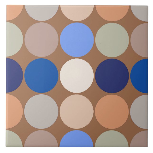 Carreau Points géants du milieu du siècle, Taupe, Beige et (Devant)