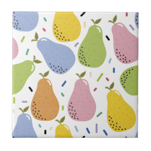 Carreau Poires poires Motifs tirant des fruits colorés mig