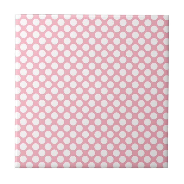 Carreau Pois blancs en rose (Devant)