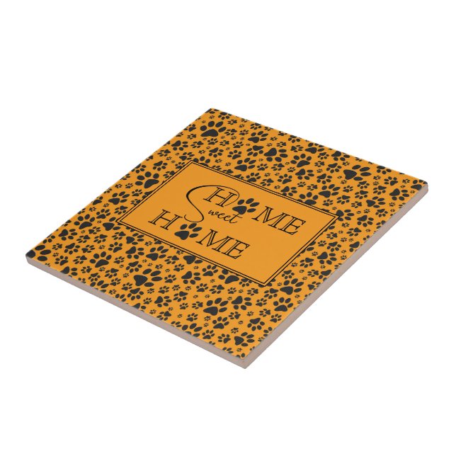 Carreau Pois de chien noir et blanc Pointe Polka sur dahli (Côté)