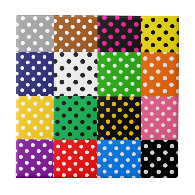 Carreau Pois de surfaces composées multicolores (Devant)